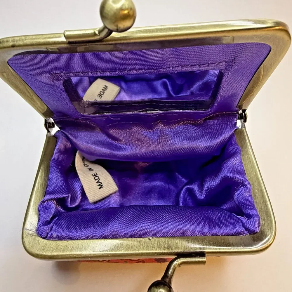 Natural Life Kiss Lock Wallet Owl Pouch Clutch Seeing Is Believing Mirror